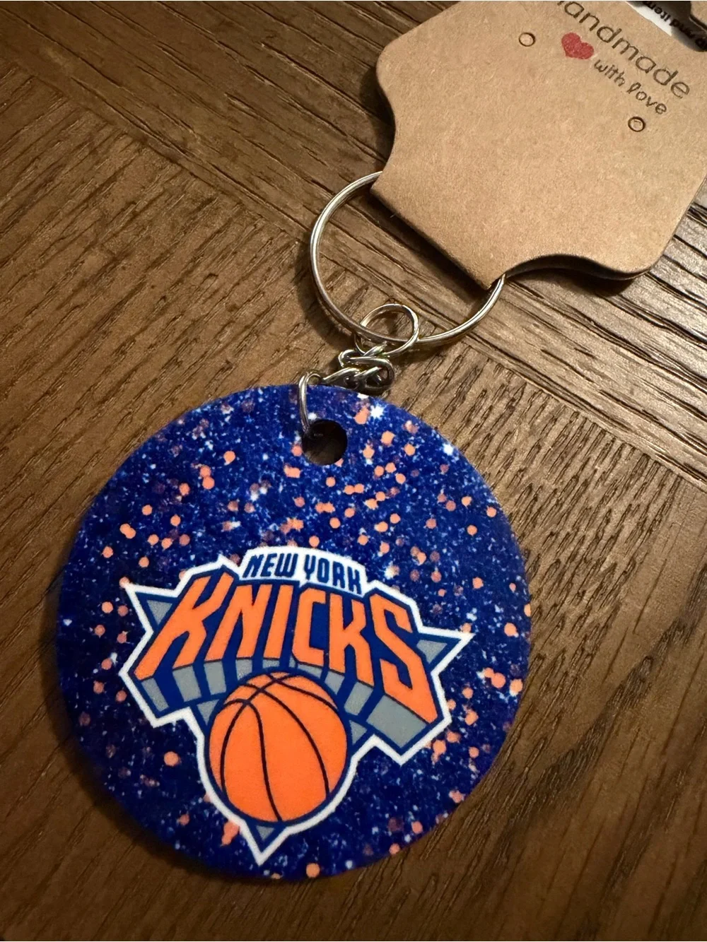 New York Knicks Sparkle Keychain - Blue & Orange
